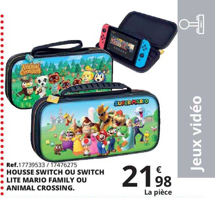 housse switch ou switch lite mario family ou animal crossing