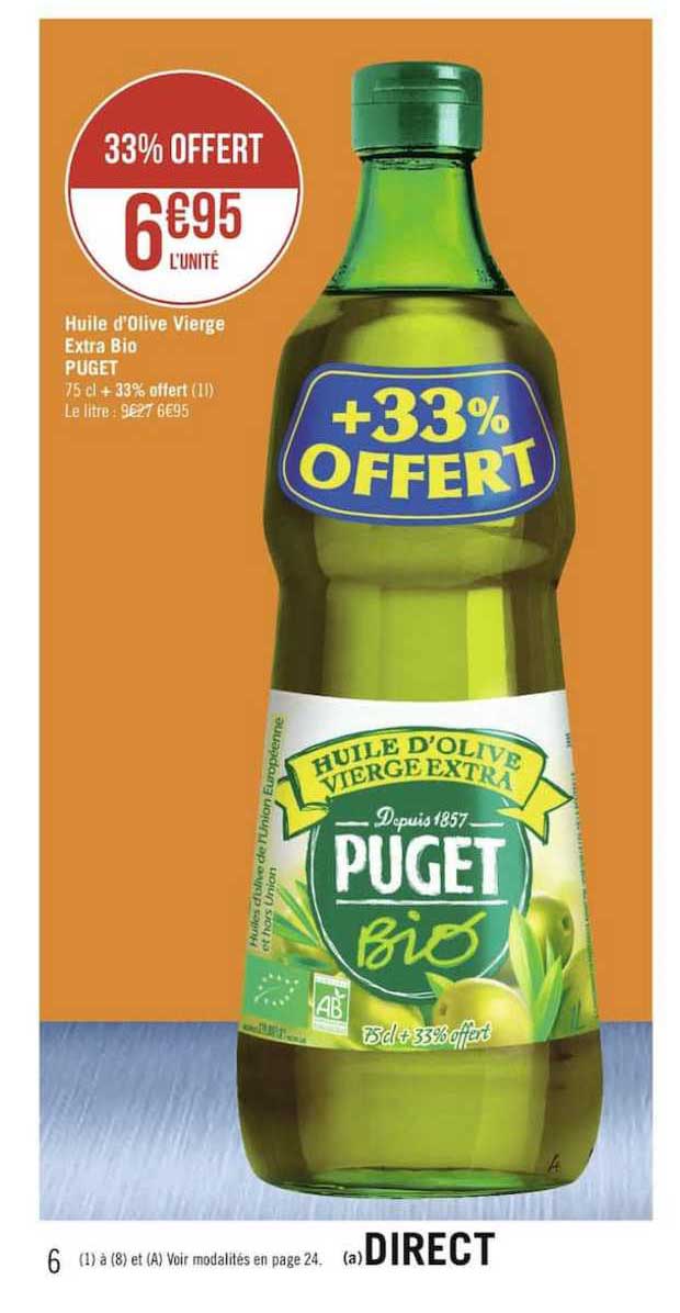 Huile D'olive Vierge Extra Bio Puget