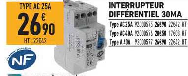 interrupteur différentiel 30ma
