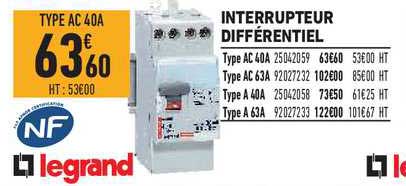 interrupteur différentiel legrand