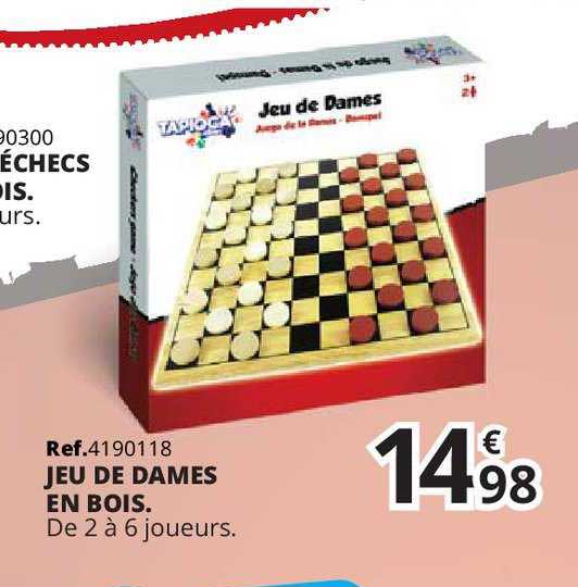 jeu de dames en bois