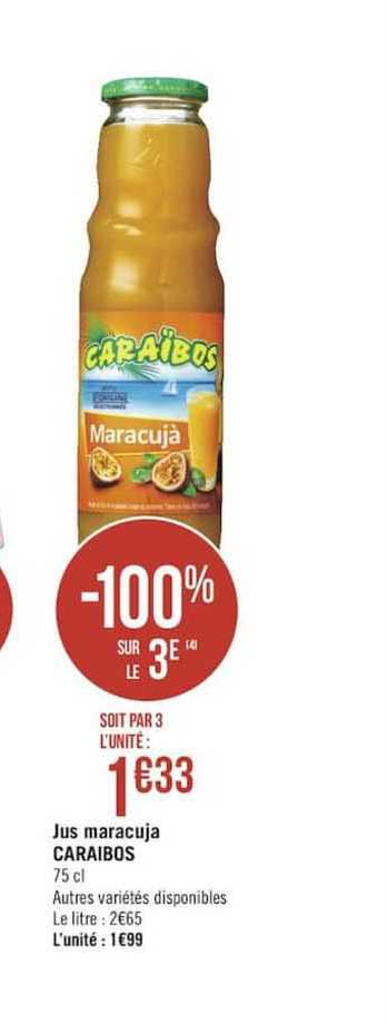 Jus Maracuja Caraibos -100% Sur Le 3e