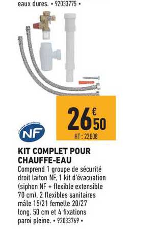 kit complet pour chauffe eau