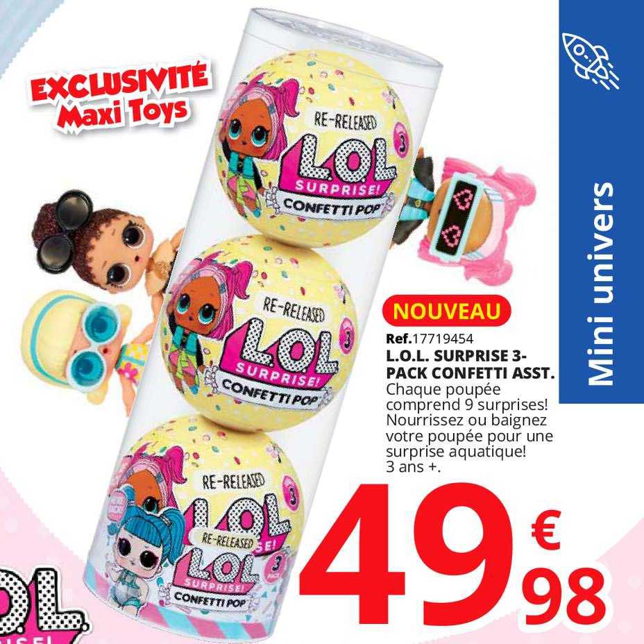 l.o.l. surprise 3 pack confetti asst