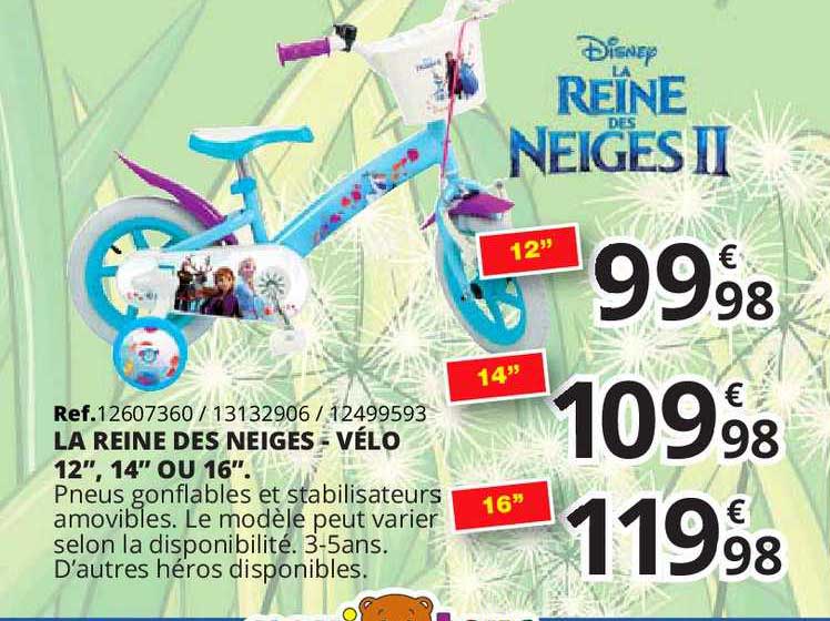 la reine des neiges vélo 12", 14" ou 16"