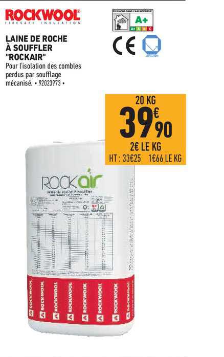 laine de roche à souffleur rockair rockwool