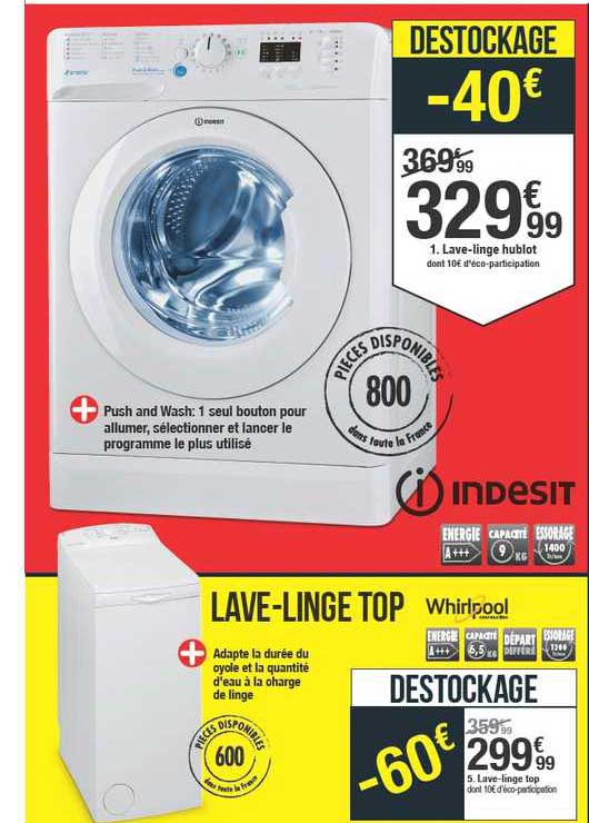 lave linge hublot indesit