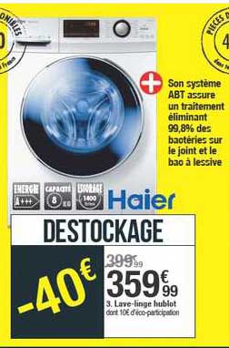 lave linge hublot haier
