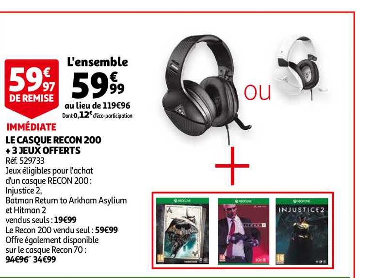 le casque recon 200 + 3 jeux offerts