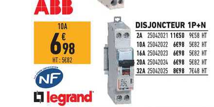 legrand disjoncteur 1p+n