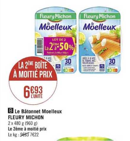 les bâtonnet moelleux fleury michon