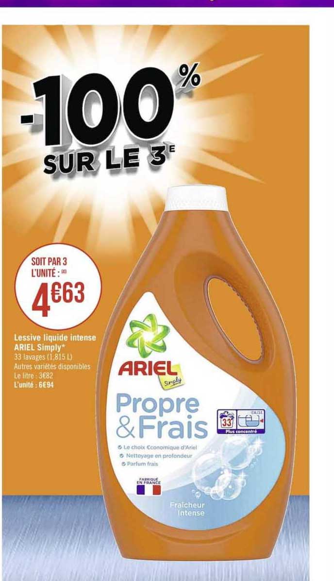 lessive liquide intense ariel simply