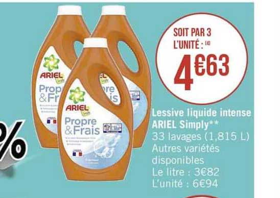 lessive liquide intense ariel simply