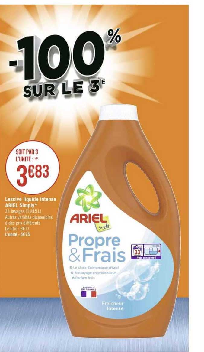 lessive liquide intense ariel simply