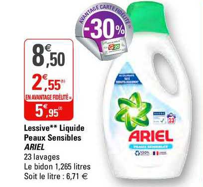 lessive liquide peaux sensibles ariel