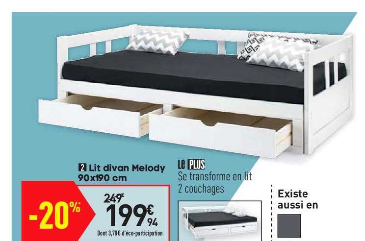 lit divan melody 90x190 cm