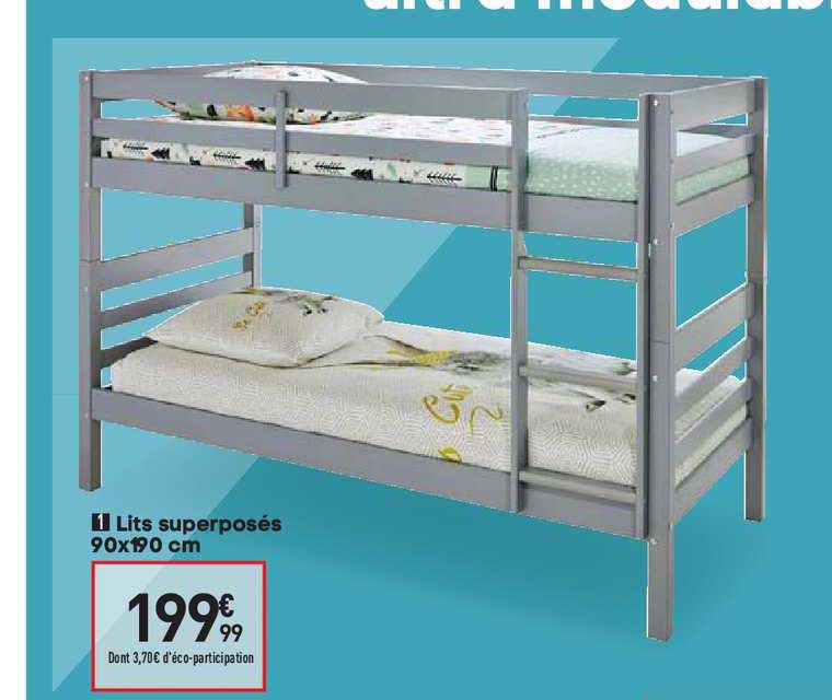 lits superposés 90x190 cm