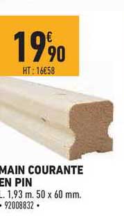 main courante en pin