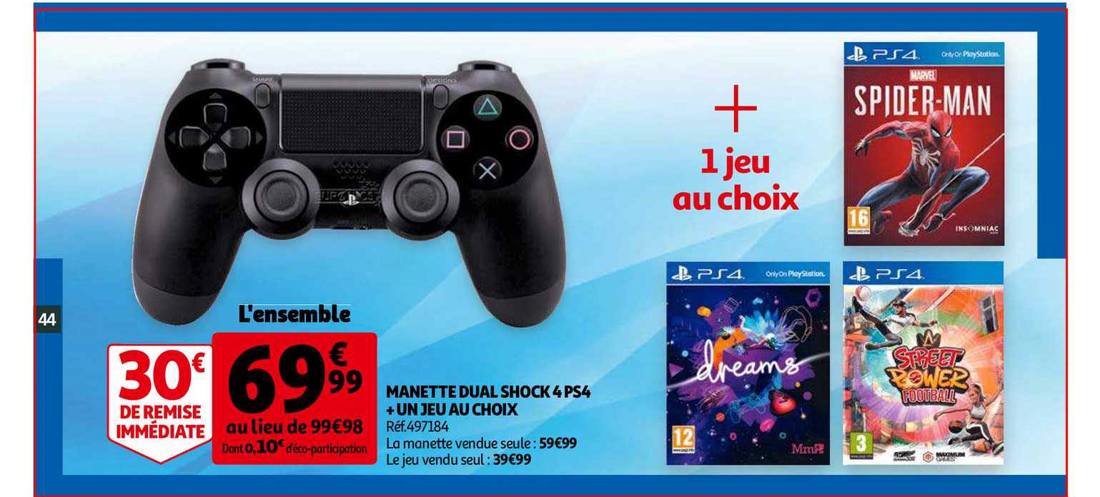 manette dual shock 4 ps4 + un jeu au choix