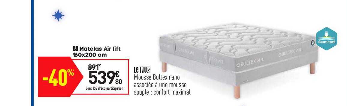 matelas air lift 160x200 cm