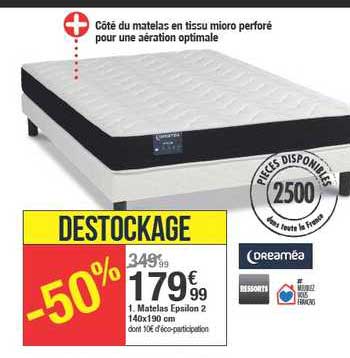 matelas epsilon 2 140x190 cm dreaméa
