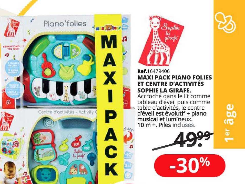 maxi pack piano folies et centre d'activités sophie lagirafe