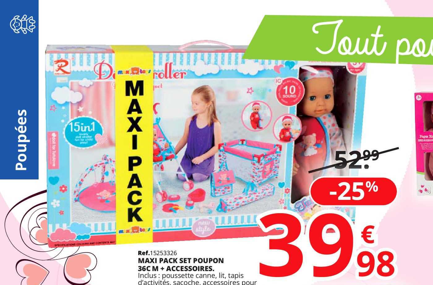 maxi pack set poupon 36cm + accessoires