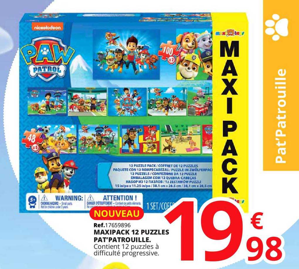 maxipack 12 puzzle pat'patrouille
