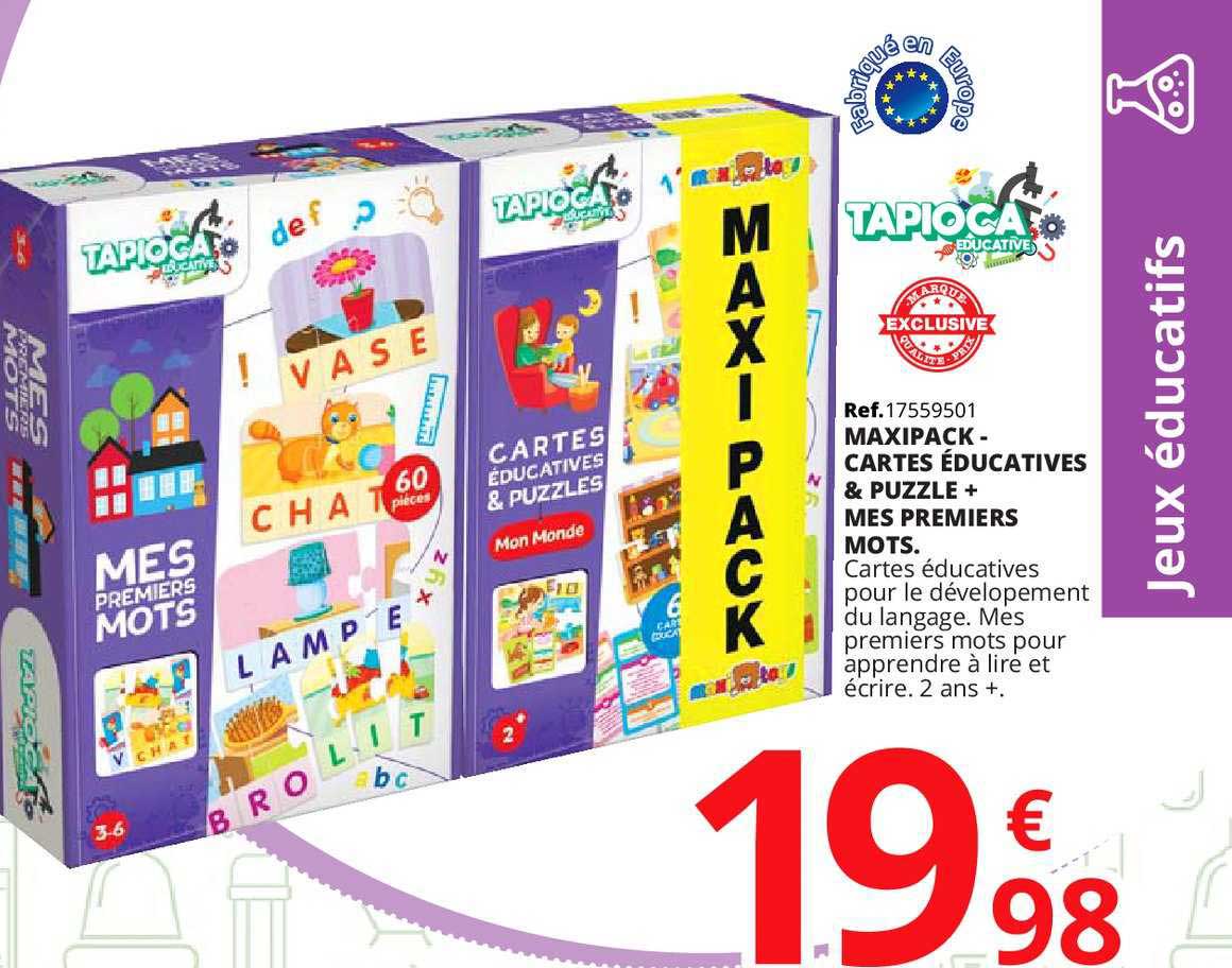 maxipack cartes éducatives & puzzle mes premiers mots