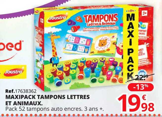 maxipack tampons lettres et animaux