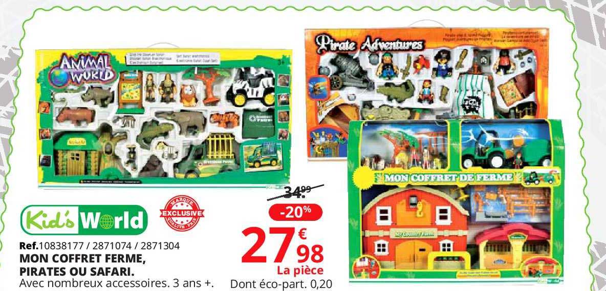 mon coffret ferme pirates ou safari kid's world
