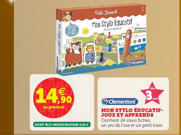 mon stylo éducatif joue et apprends clementoni