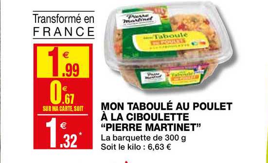 mon taboulé au poulet à la ciboulette "pierre martinet"