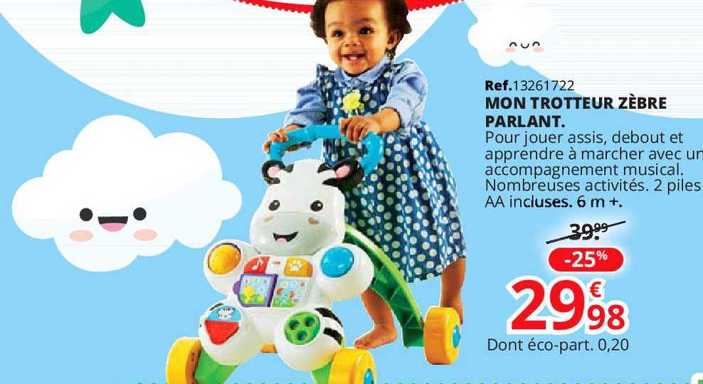 mon trotteur zèbre parlant