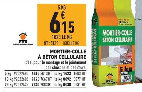 mortier colle à béton cellulaire