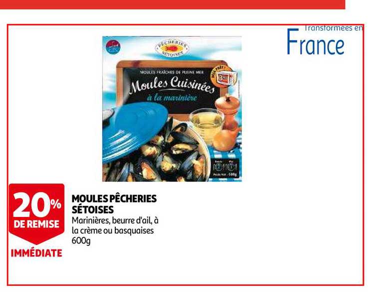 moules pêcheries sétoises 20% remise immédiate