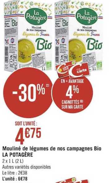 mouliné de légumes de nos campagnes bio la potagère -30%