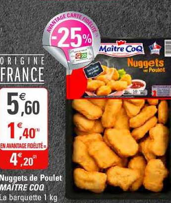 nuggets de poulet maître coq
