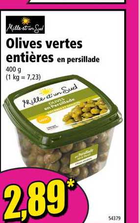 olives vertes entières en persillade mille et un sud