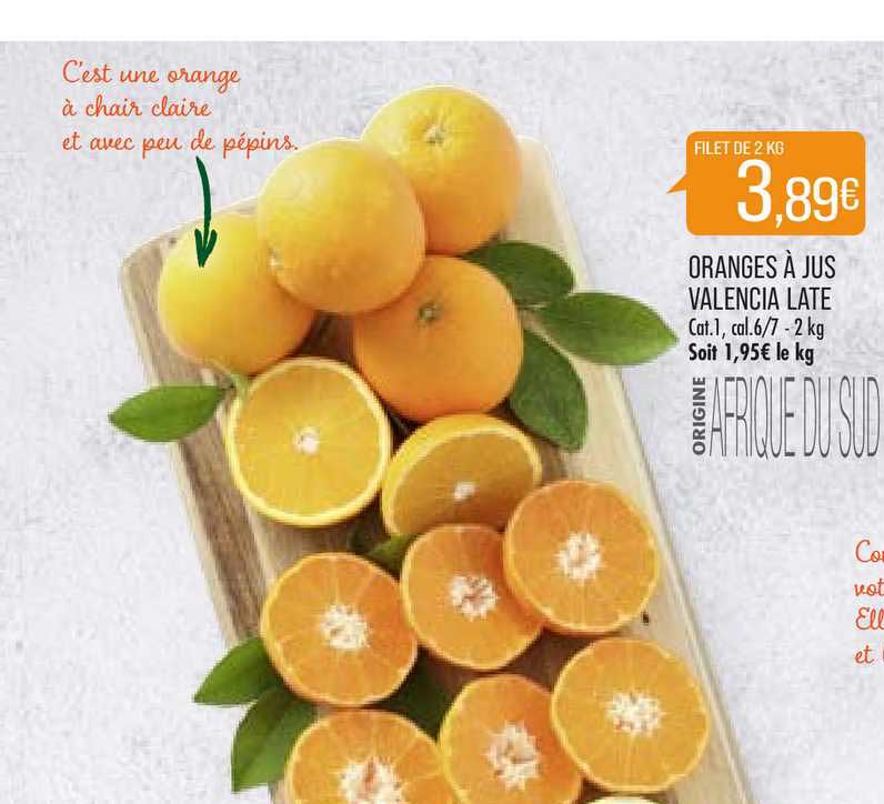 oranges à jus valencia late