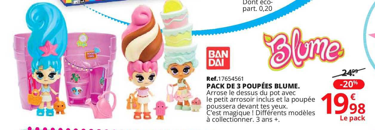 pack de 3 poupées blume ban dai