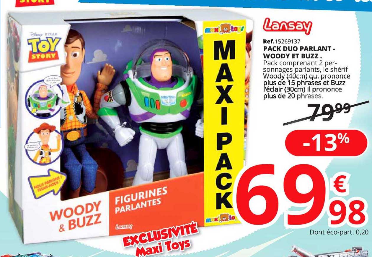 pack duo parlant woody et buzz lansay