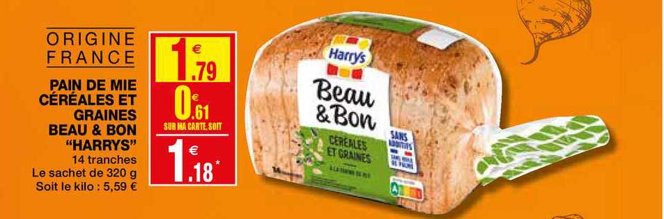 pain de mie céréales et graines beau & bon "harrys"