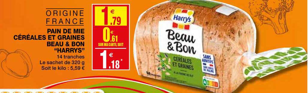 pain de mie céréales et graines beau & bon "harrys"