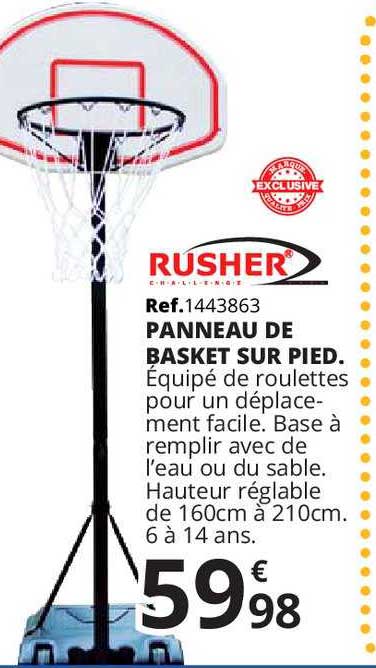 panneau de basket sur pied rusher