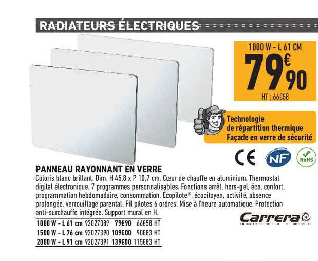 Panneau Rayonnant En Verre Carrera