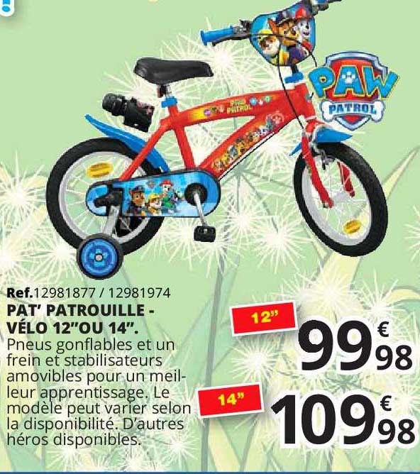 Pat'patrouille Vélo 12" Ou 14 "