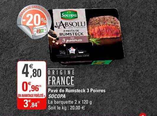 Pavé De Rumsteck 3 Poivres Socopa