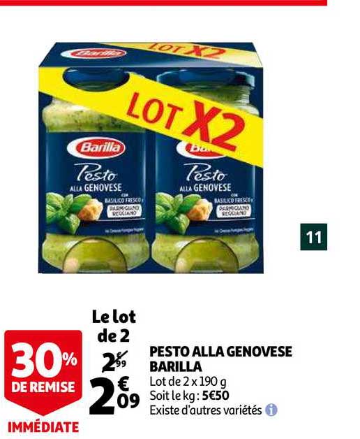 pesto alla genoveze barilla 30% remise immédiate