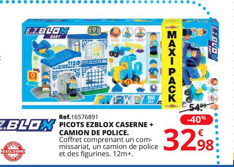 picots ezblox caserne + camion de police